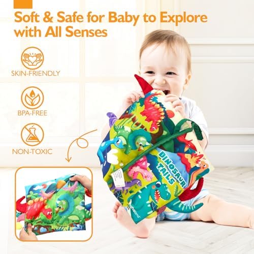 hahaland Baby Books 0-6 Months,Infant Tummy Time Toy High Contrast Sensory Baby Toys 6 to 12 Months Touch Feel Book Gift Christmas Stocking Stuffers for Boy Girl 0-3 Months Book Early Learning Toy - Image 6