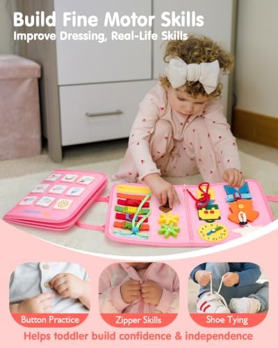 hahaland Busy Board Montessori Toys Busy Book Toddler Girl Gifts Travel Toy