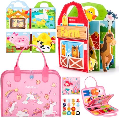 hahaland Busy Board - Montessori Toys for Toddlers 1-3 Boy Girl Gifts, Preschool Learning Activities, Educational Books Travel Toys - Image 2