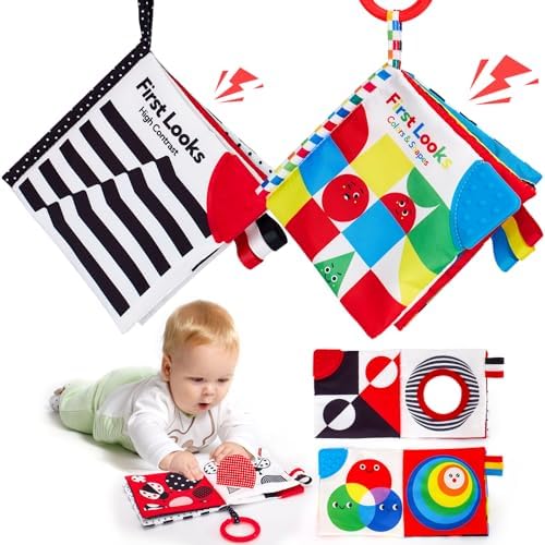hahaland Baby Books 0-6 Months,Infant Tummy Time Toy High Contrast Sensory Baby Toys 6 to 12 Months Touch Feel Book Gift Christmas Stocking Stuffers for Boy Girl 0-3 Months Book Early Learning Toy - Image 7