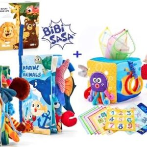 hahaland Baby Toys 0-12 Months - Soft, Crinkle, Squeaky, Sensory Toys for Babies