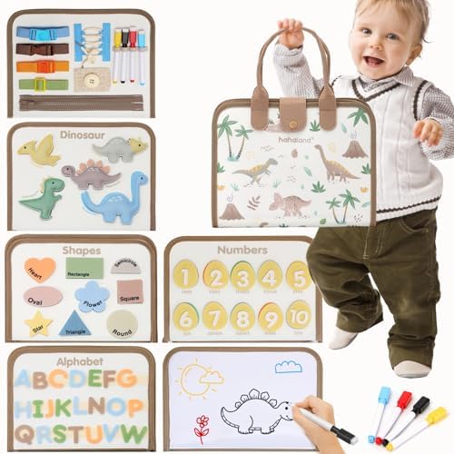 hahaland Montessori Busy Board for Toddlers 1-3, 2 Year Old Boy Toys Birthday Gift - Travel Toys - Sensory, Early Learning, Educaitonal, Developmental One Year Old Boy Gift - Image 3