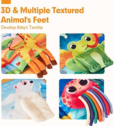 hahaland Baby Books 0-6 Months,Infant Tummy Time Toy High Contrast Sensory Baby Toys 6 to 12 Months Touch Feel Book Gift Christmas Stocking Stuffers for Boy Girl 0-3 Months Book Early Learning Toy - Image 5