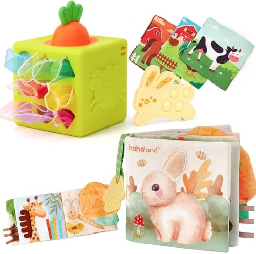 hahaland Baby Books 0-6 Months, Tummy Time Sensory Baby Toys and Baby Tissue Box Toy - Silicone Baby Toys 6-12 Months, Baby Shower Birthday Gifts for Boys Girl - Image 2