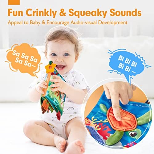 hahaland Baby Books 0-6 Months,Infant Tummy Time Toy High Contrast Sensory Baby Toys 6 to 12 Months Touch Feel Book Gift Christmas Stocking Stuffers for Boy Girl 0-3 Months Book Early Learning Toy - Image 6