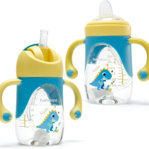 hahaland Sippy Cups for Toddlers 1-3, 2-in-1 Sippy Cup for 6+ Month Old