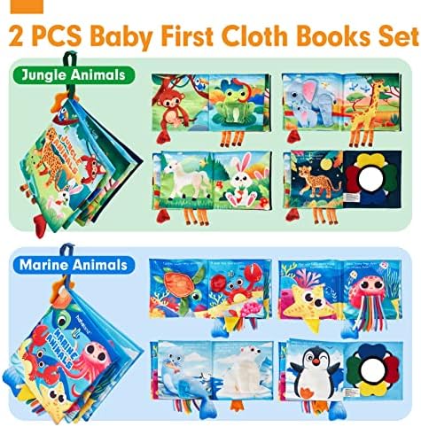 hahaland Baby Books 0-6 Months,Infant Tummy Time Toy High Contrast Sensory Baby Toys 6 to 12 Months Touch Feel Book Gift Christmas Stocking Stuffers for Boy Girl 0-3 Months Book Early Learning Toy - Image 4