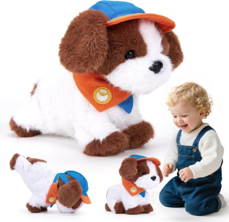 hahaland Robot Dog Realistic Interactive Plush Kids Toy