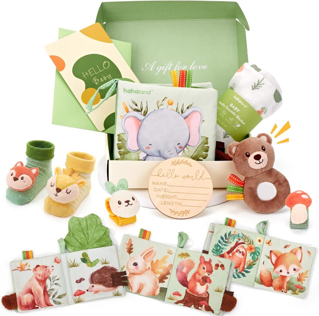 hahaland for Boys Newborn Gender Reveal Gifts Basket Set