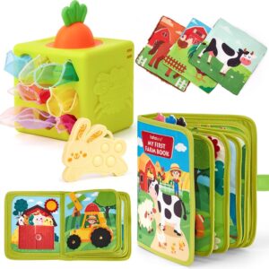 hahaland Busy Book for Toddlers 1-3 Baby Tissue Box Toy 6-12 Months, Montessori Toys for Boy Gifts Girl Toys