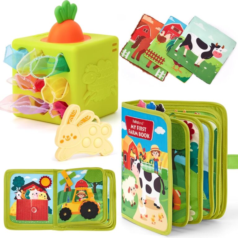 hahaland Busy Book for Toddlers 1-3 Baby Tissue Box Toy 6-12 Months, Montessori Toys for Boy Gifts Girl Toys