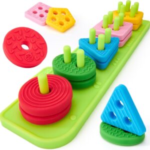 hahaland Silicone Sorting & Stacking Toys - Montessori Toys for 1 Year Old