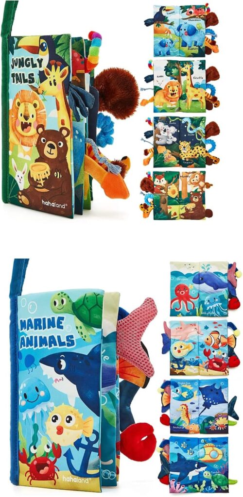 Baby Books 0-6 Months,Infant Tummy Time Toys High Contrast Sensory Baby Toys 6 to 12 Months Touch Feel Book Gift Christmas Stocking Stuffers for Boys Girls 0-3 Months Book Early Learning Stroller Toy
