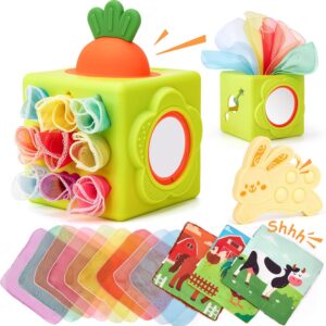 hahaland Silicone Baby Tissue Box Toy - Montessori Baby Toys 6-12 Months