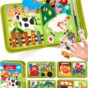hahaland Busy Book for Toddlers 1-3 - Montessori Toys 1 Year Old Busy Board