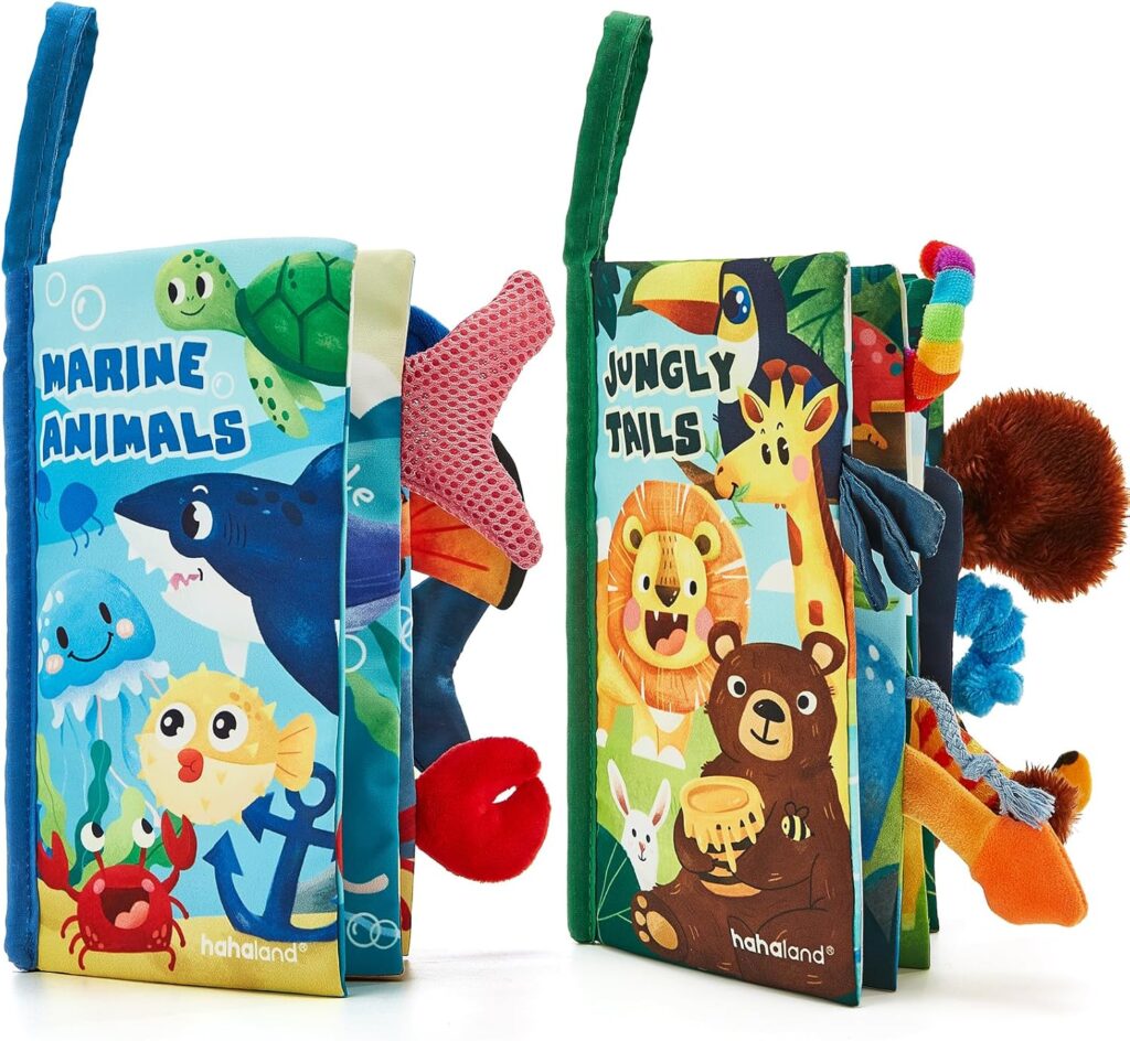 hahaland Crinkle Books for Babies 2-Pack - 2 3 4 Month Baby Toys 0-6 Months