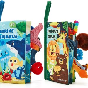 hahaland Crinkle Books for Babies 2-Pack - 2 3 4 Month Baby Toys 0-6 Months