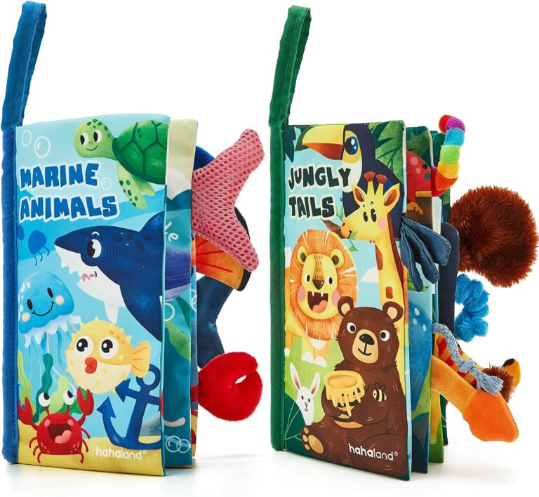 hahaland Crinkle Books for Babies 2-Pack - 2 3 4 Month Baby Toys 0-6 Months