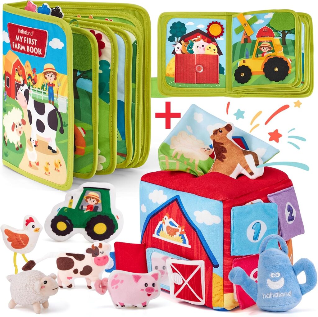 hahaland Busy Book for Toddlers 1-3 - Montessori Toys Busy Board and Baby Toys 6-12 Months - Surprise Developmental Box