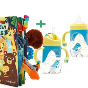 hahaland Baby Sensory Book & 2 in 1 Sippy Cups