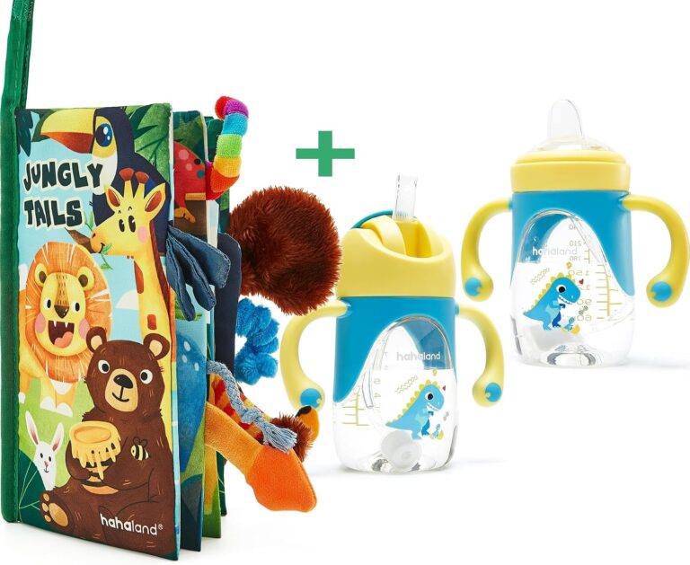 hahaland Baby Sensory Book & 2 in 1 Sippy Cups