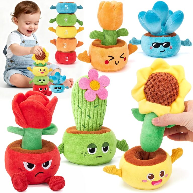 hahaland Montessori Toys for 1 Year Old Plush Flower Stacking & Sorting Toy