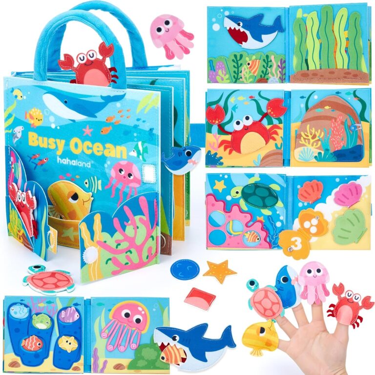 hahaland Ocean Busy Book for Toddlers 1-3, Busy Board for 1 Year Old Girls
