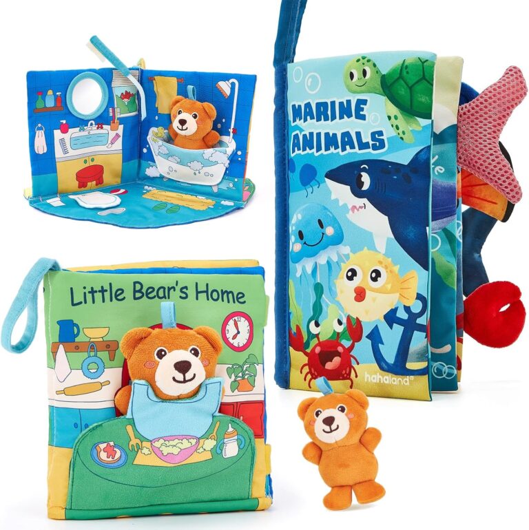 hahaland Baby Books 0-6 Months - 3D Touch and Feel Soft Activity Books Tummy Time Sensory Baby Toys