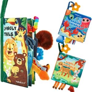 hahaland Baby Books 0-6 Months,Infant Tummy Time Toys High Contrast Sensory Baby Toys 6 to 12 Months Touch Feel Book Gift Christmas Stocking Stuffers for Boys Girls 0-3 Months Book Early Learning Toy