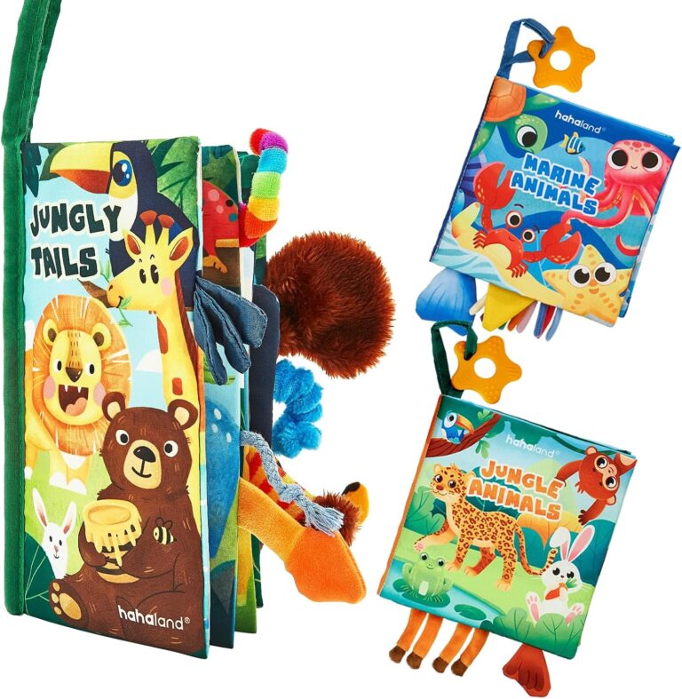 hahaland Baby Books 0-6 Months,Infant Tummy Time Toys High Contrast Sensory Baby Toys 6 to 12 Months Touch Feel Book Gift Christmas Stocking Stuffers for Boys Girls 0-3 Months Book Early Learning Toy