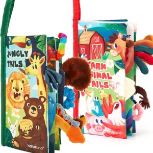 hahaland Baby Books 0-6 Months,Infant Tummy Time Toys High Contrast Sensory Baby Toys 6 to 12 Months Touch Feel Book Gift Christmas Stocking Stuffers for Boys Girls 0-3 Months Book Early Learning Toy