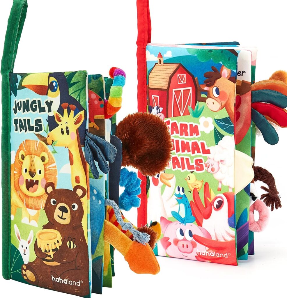 hahaland Baby Books 0-6 Months,Infant Tummy Time Toys High Contrast Sensory Baby Toys 6 to 12 Months Touch Feel Book Gift Christmas Stocking Stuffers for Boys Girls 0-3 Months Book Early Learning Toy