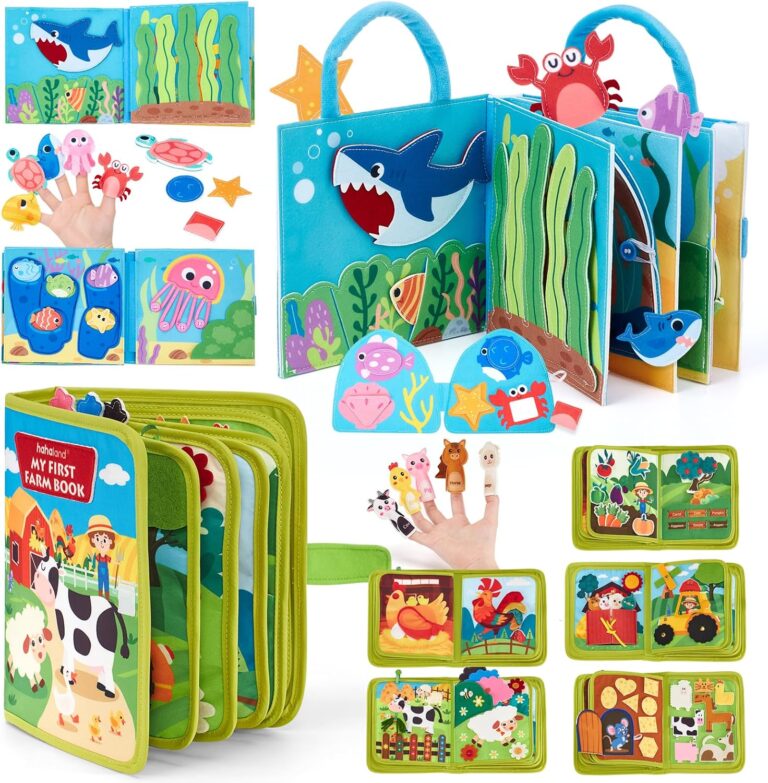 hahaland Ocean & Farm Busy Book – Montessori Busy Books for Toddlers 1-3 Year