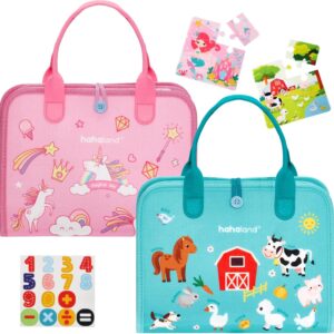 hahaland Busy Board for Toddlers Boys Girls Montessori Toys for 2 3+ Year Old - Unicorn Toys Preschool Learning Activities Toddler Travel Toys for Ages 2-4 with Life Skill Number Color Weather