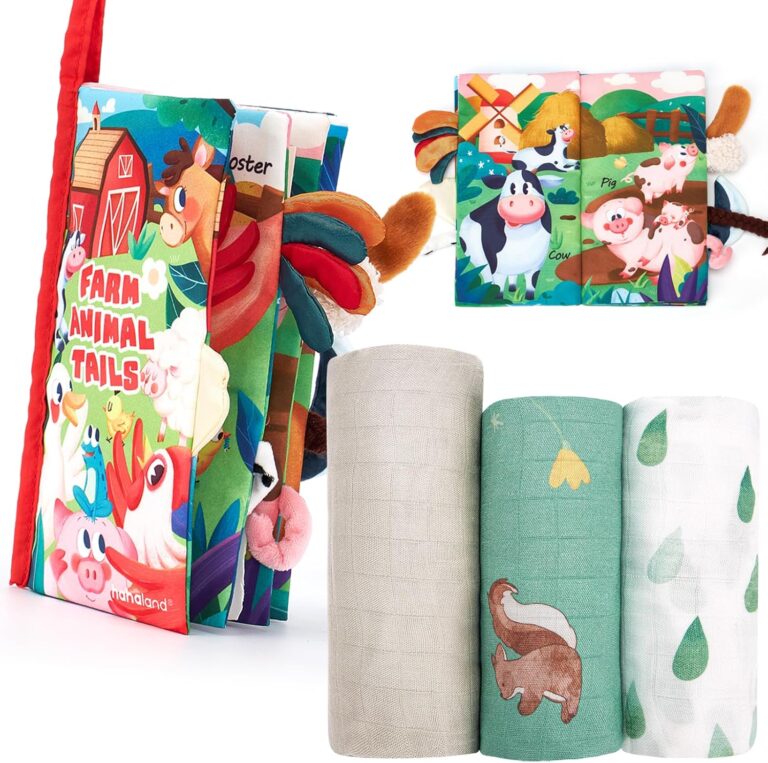 hahaland Baby Book and Bamboo Muslin Swaddle Blankets - Baby Boy Gifts Newborn Essentials