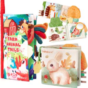 hahaland Baby Books 0-6 Months,Infant Tummy Time Toy High Contrast Sensory Baby Toys 6 to 12 Months Touch Feel Book Gift Christmas Stocking Stuffers for Boy Girl 0-3 Months Book Early Learning Toy