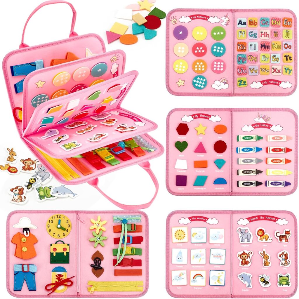 hahaland Busy Board Montessori Toys Busy Book Toddler Girl Gifts Travel Toy