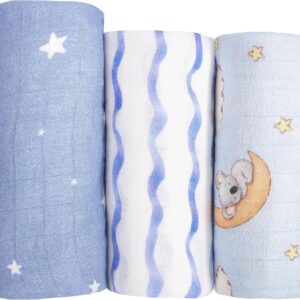 hahaland Muslin Swaddle Blankets Receiving Blanket for Newborn Boys