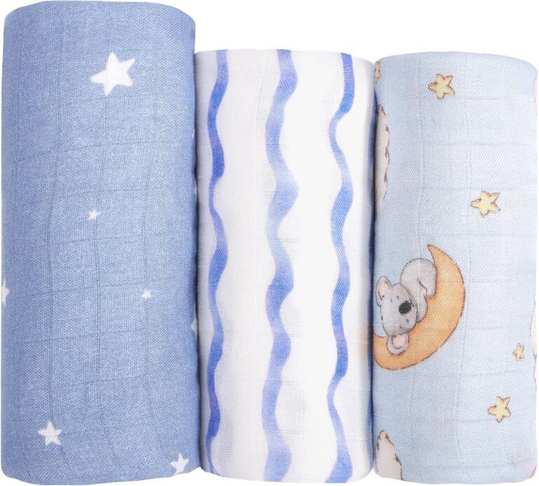 hahaland Muslin Swaddle Blankets Receiving Blanket for Newborn Boys