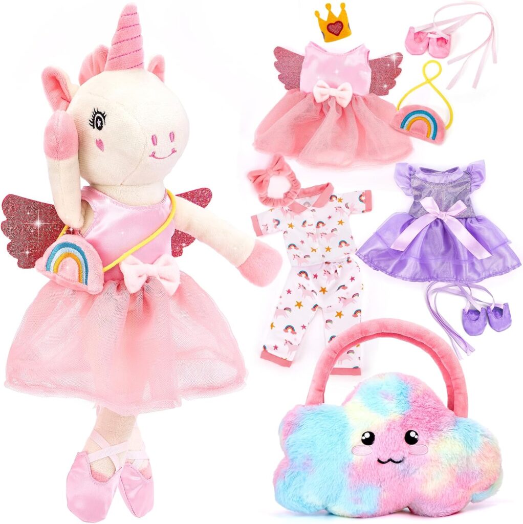 Unicorns Toys for Girls Age 4-6, Ballerina Doll Stuffed Animal Girl Toy 4-5