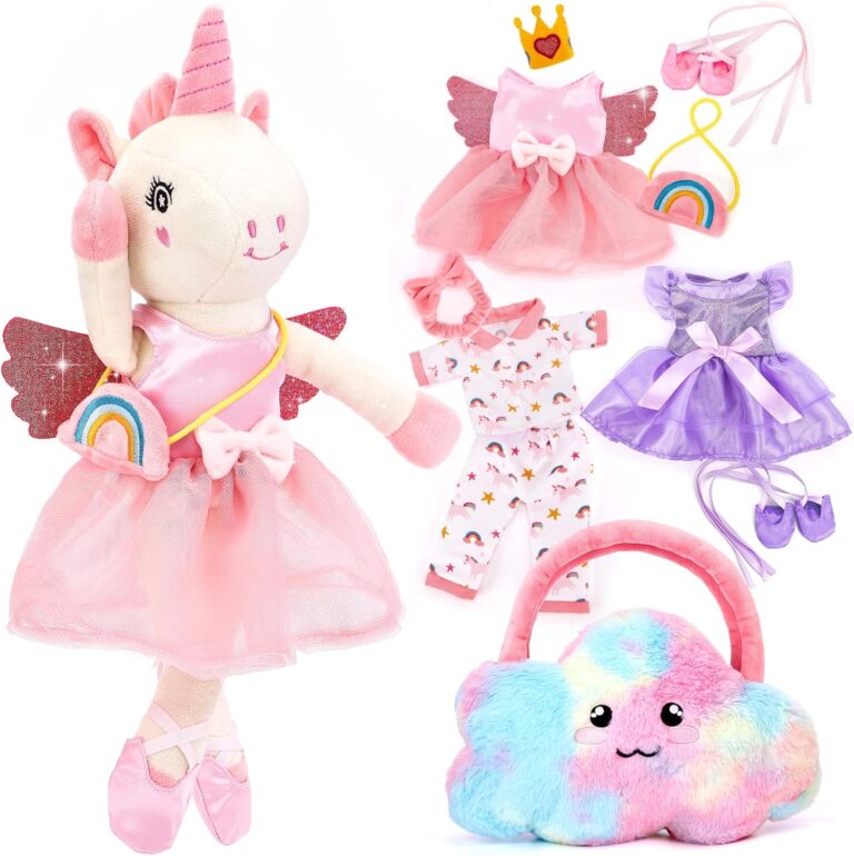 Unicorns Toys for Girls Age 4-6, Ballerina Doll Stuffed Animal Girl Toy 4-5