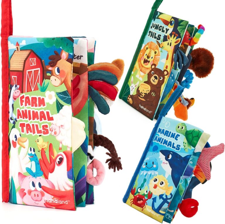 hahaland Baby Books 0-6 Months,Infant Tummy Time Toy High Contrast Sensory Baby Toys 6 to 12 Months Touch Feel Book Gift Christmas Stocking Stuffers for Boy Girl 0-3 Months Book Early Learning Toy