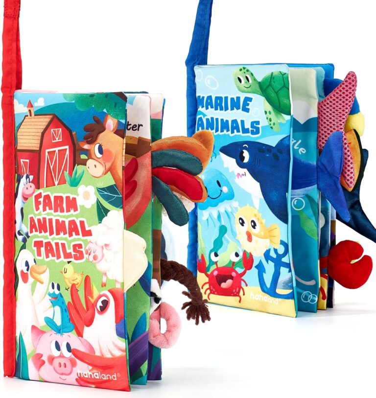 hahaland Baby Books 0-6 Months,Infant Tummy Time Toy High Contrast Sensory Baby Toys 6 to 12 Months Touch Feel Book Gift Christmas Stocking Stuffers for Boy Girl 0-3 Months Book Early Learning Toy