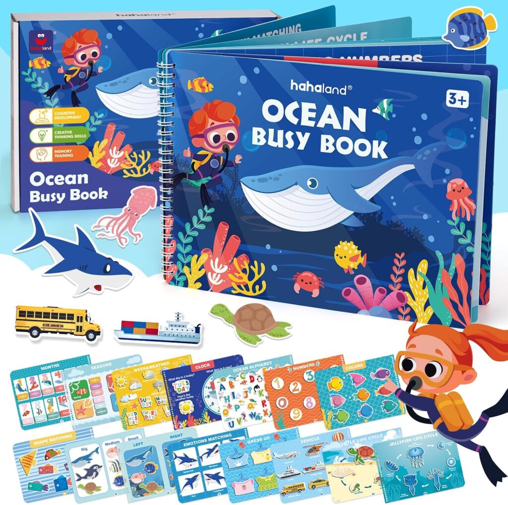 hahaland Busy Book for Toddlers 3-5, Preschool Learning Activities 27 Pages