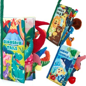 hahaland Baby Books 0-6 Months,Infant Tummy Time Toy High Contrast Sensory Baby Toys 6 to 12 Months Touch Feel Book Gift Christmas Stocking Stuffers for Boy Girl 0-3 Months Book Early Learning Toy