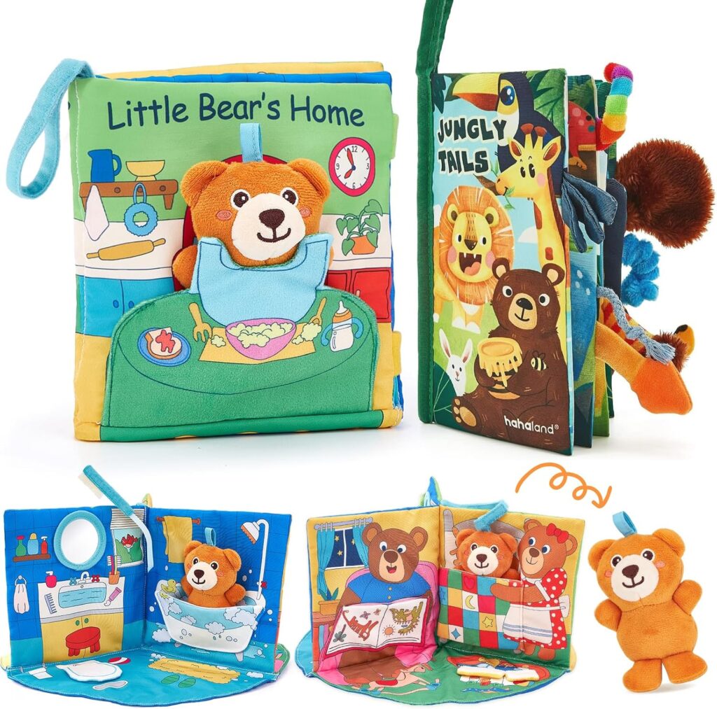 hahaland Baby Books 0-6 Month - 3D Touch and Feel Soft Activity Books Tummy Time Sensory Baby Toys