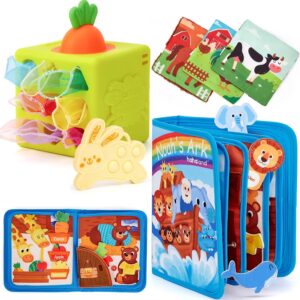 hahaland Noah's Ark Toy Busy Book for Toddlers 1-3 Baby Tissue Box Toy - Silicone Baby Toys 6-12 Months, Montessori Toys Sensory, Early Learning, Educaitonal, Developmental Gifts